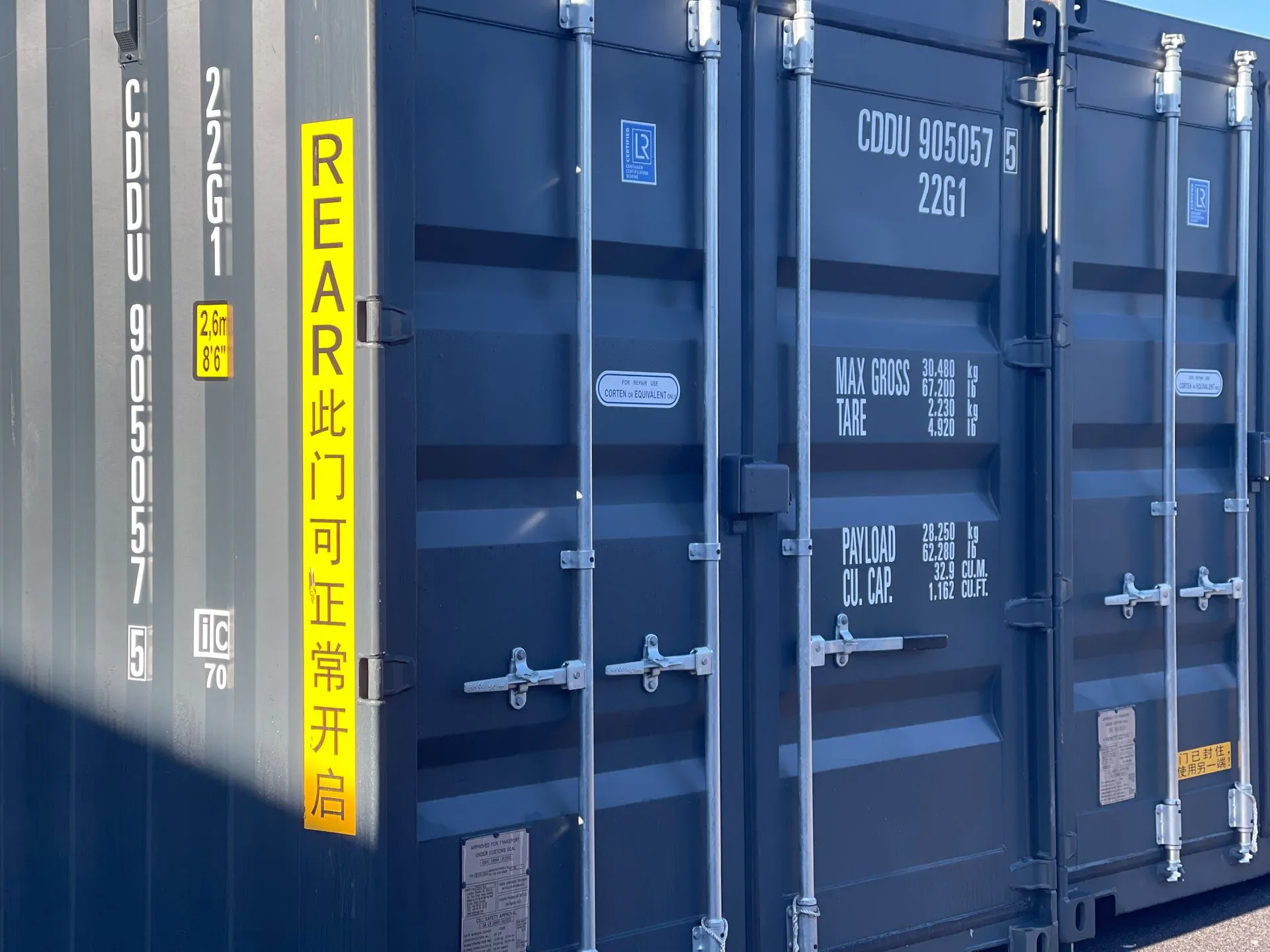 Portes d'un container 20 pieds neuf