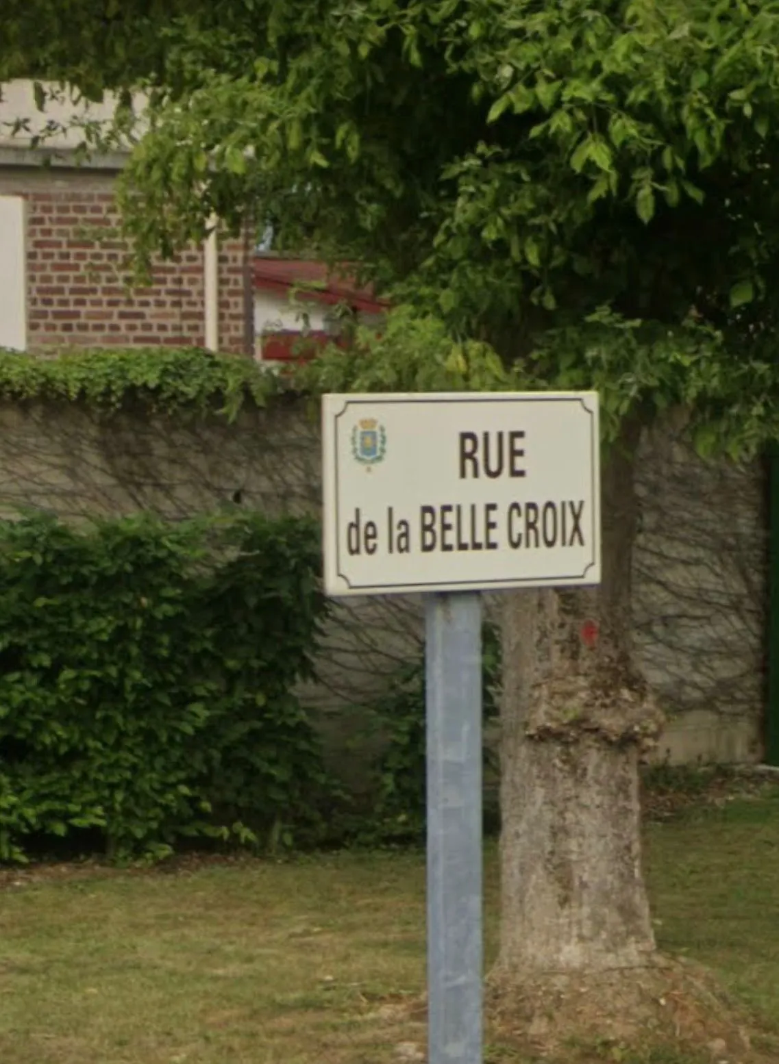 Plaque de la rue de la Belle Croix à Chauny